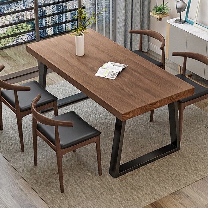Solid Wood Dining Table Contemporary Dining Table with Sled Base
