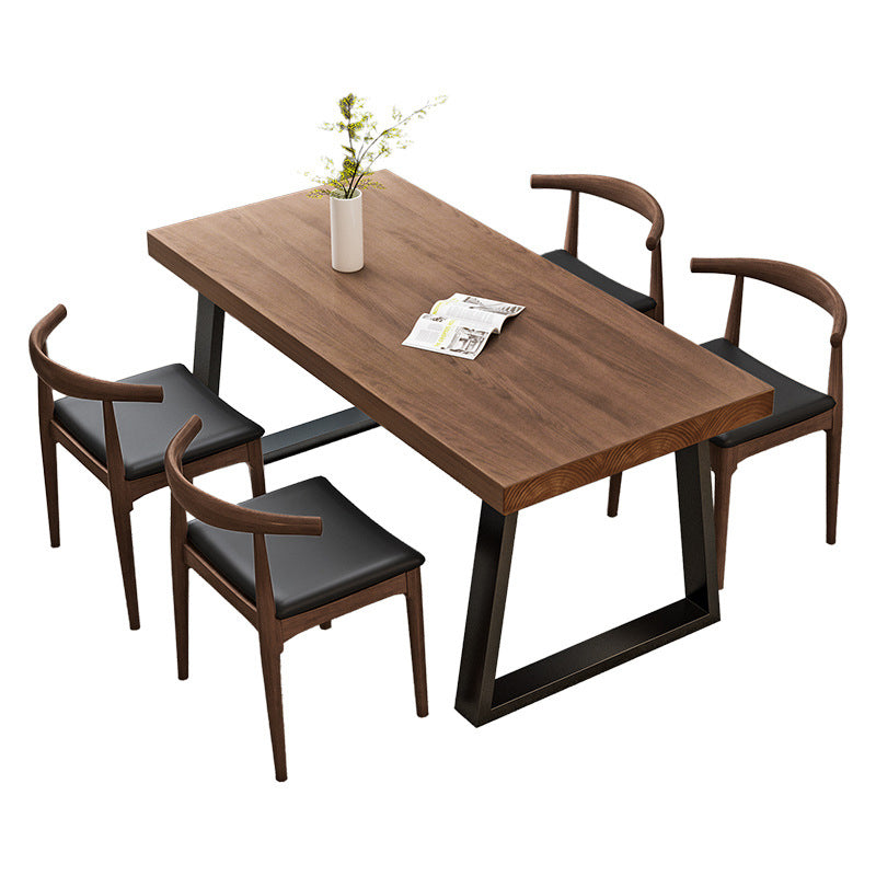 Solid Wood Dining Table Contemporary Dining Table with Sled Base