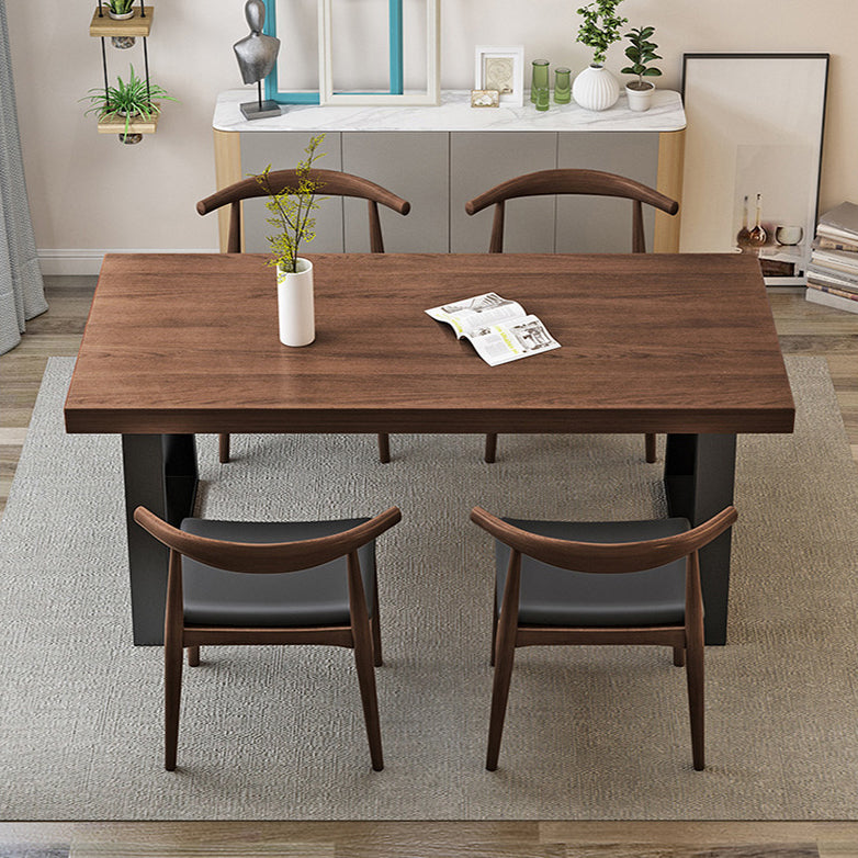 Solid Wood Dining Table Contemporary Dining Table with Sled Base