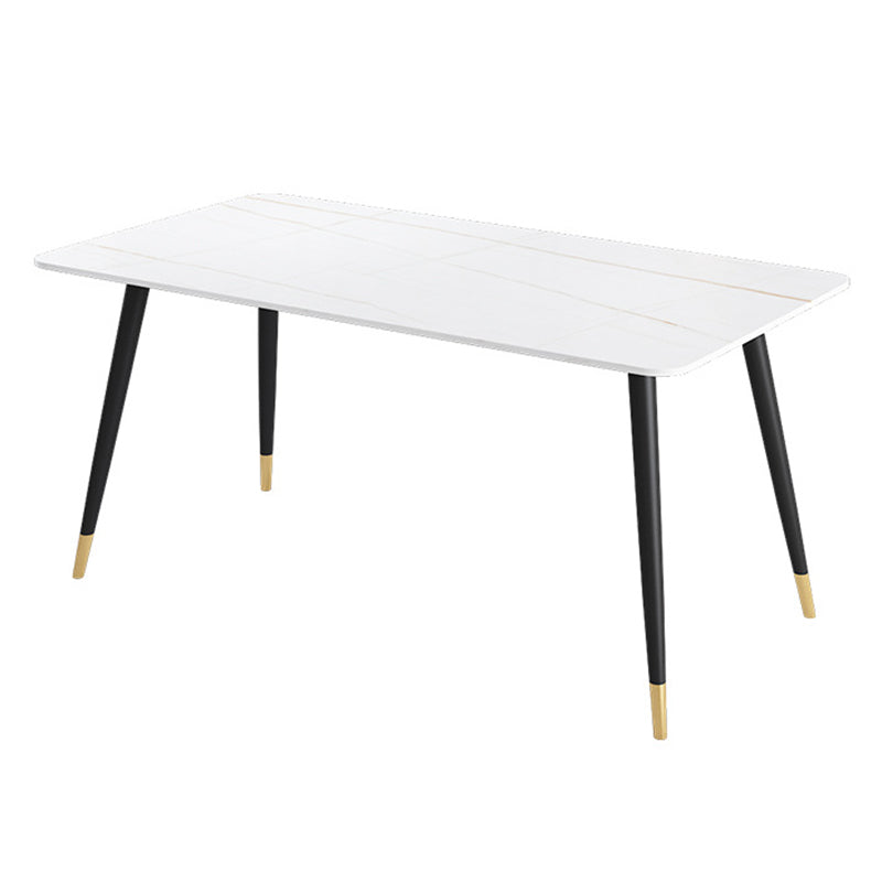 Stone Dining Table Contemporary Rectangle Dining Table with 4 Legs