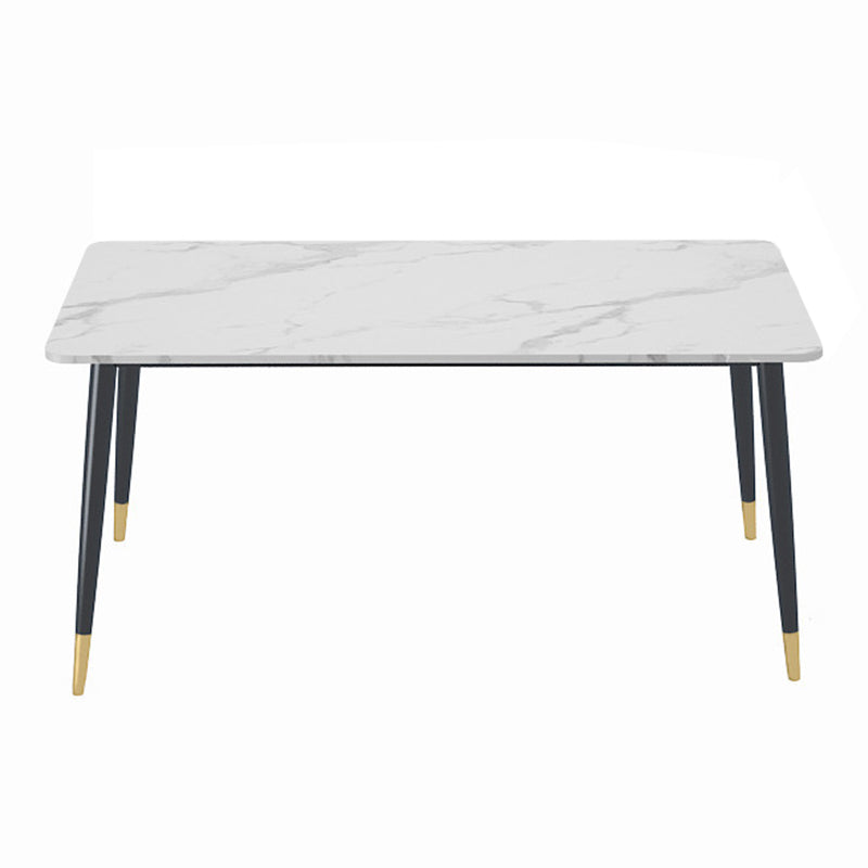 Stone Dining Table Contemporary Rectangle Dining Table with 4 Legs