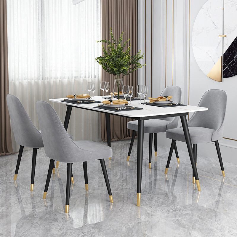 Stone Dining Table Contemporary Rectangle Dining Table with 4 Legs