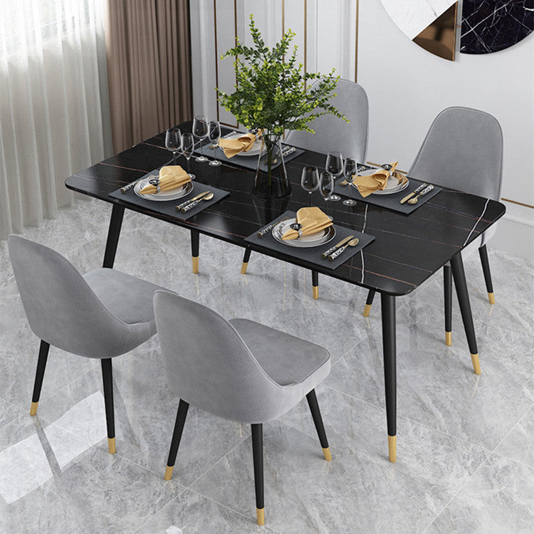 Stone Dining Table Contemporary Rectangle Dining Table with 4 Legs