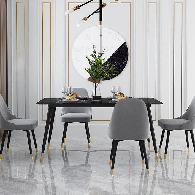 Stone Dining Table Contemporary Rectangle Dining Table with 4 Legs