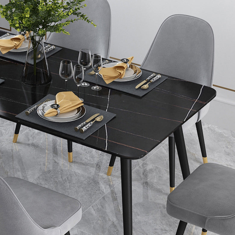 Stone Dining Table Contemporary Rectangle Dining Table with 4 Legs