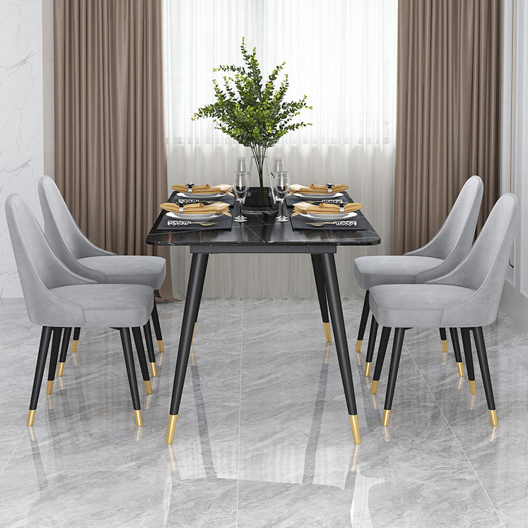 Stone Dining Table Contemporary Rectangle Dining Table with 4 Legs