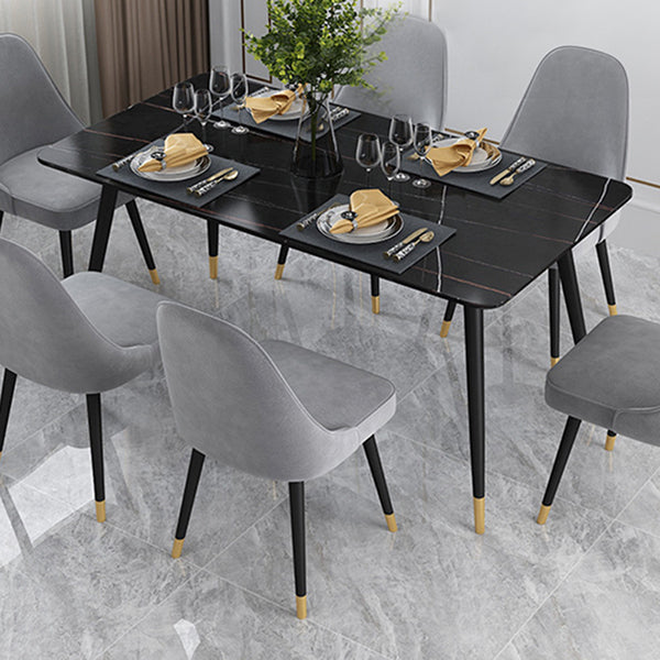 Stone Dining Table Contemporary Rectangle Dining Table with 4 Legs