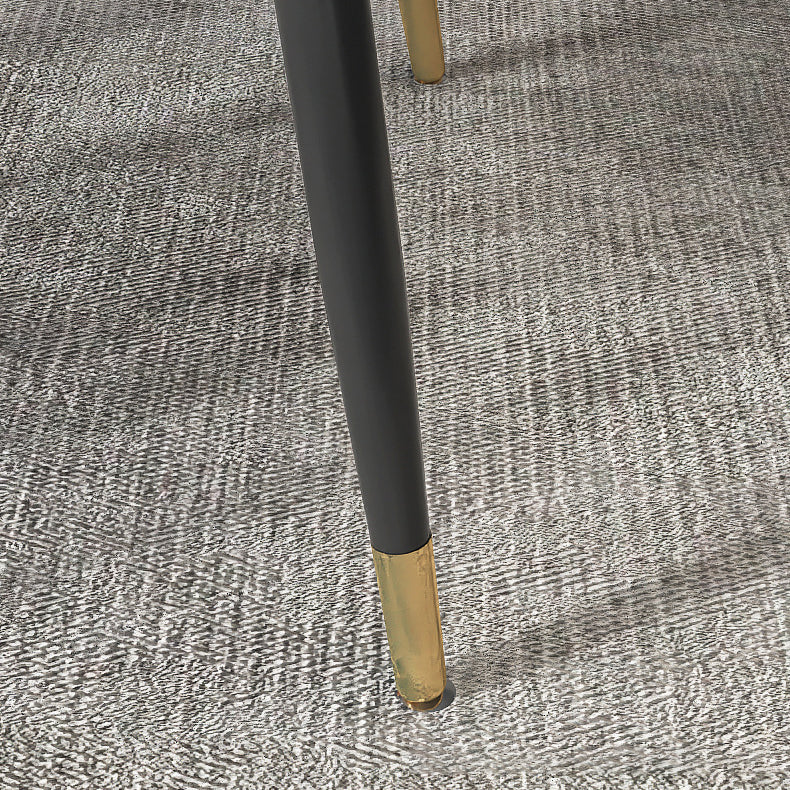 Stone Top Table Contemporary Dining Table with 4 Legs in Black