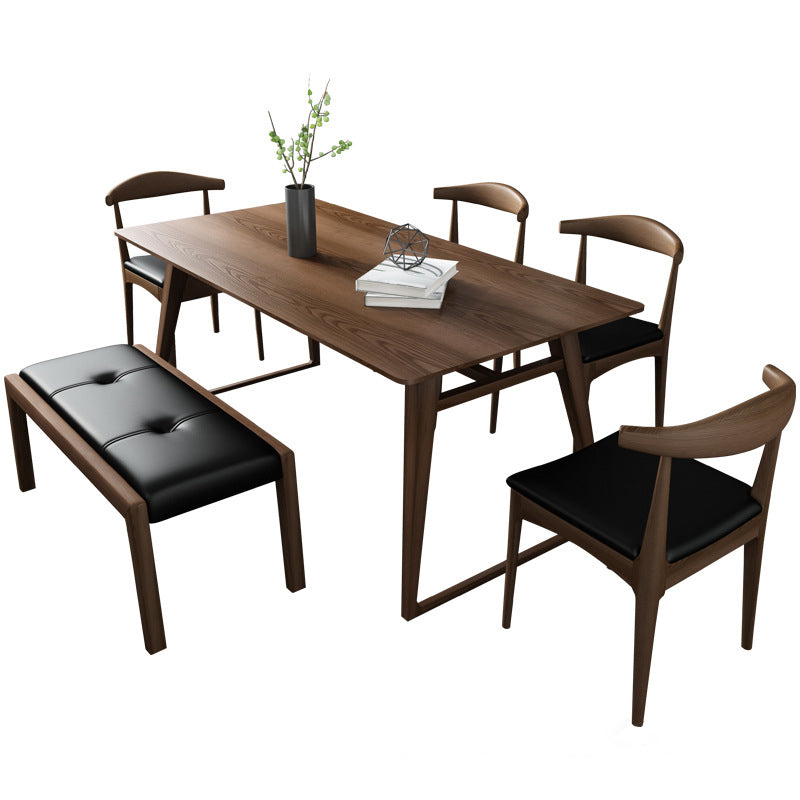 Pine Wood Dining Table Industrial Rectangle Table with Sled Base