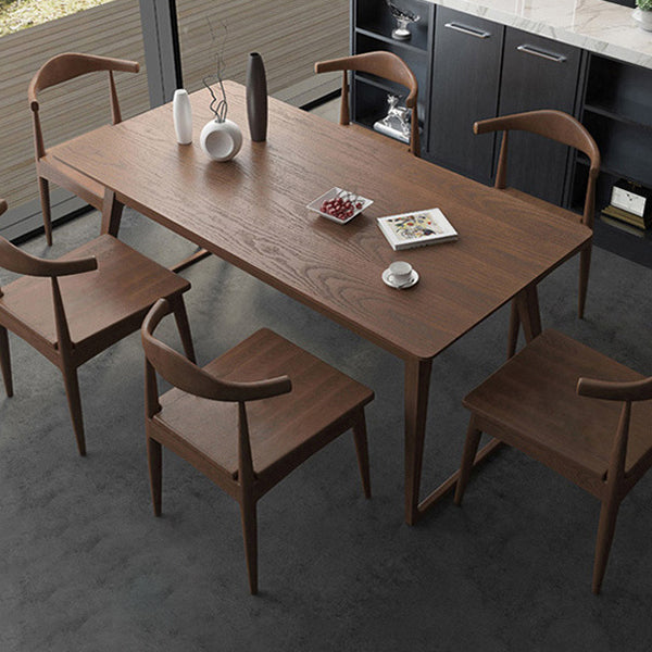 Pine Wood Dining Table Industrial Rectangle Table with Sled Base