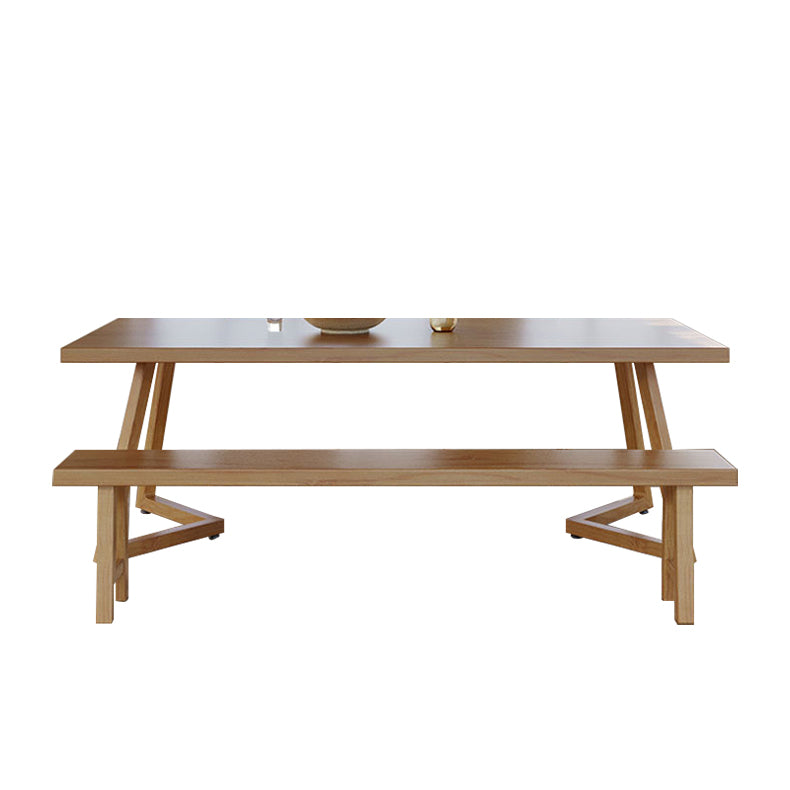 Pine Wood Dining Table Modern Rectangle Dining Table with Sled Base