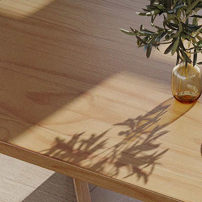 Pine Wood Dining Table Modern Rectangle Dining Table with Sled Base