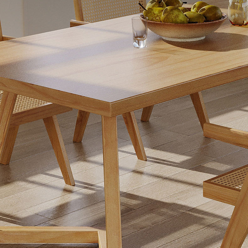 Pine Wood Dining Table Modern Rectangle Dining Table with Sled Base