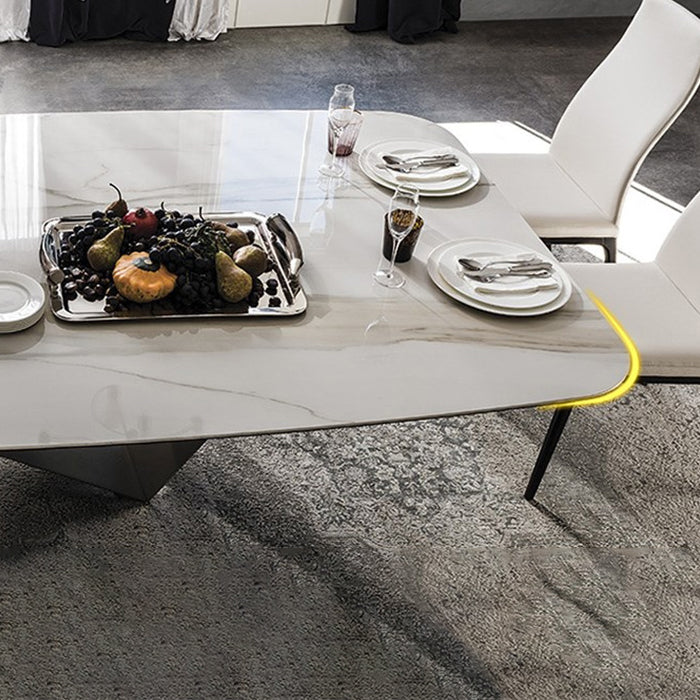 Stone Dining Table Traditional Luxury Dining Table with Pedestal Base