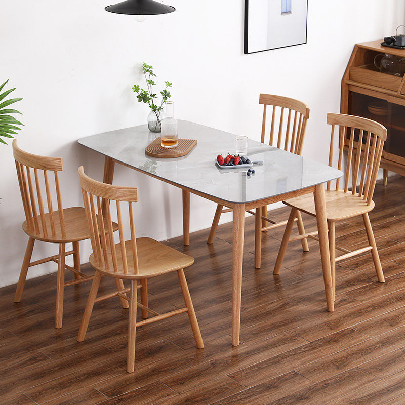 Rectangular Sintered Stone Dining Table Modern Furniture with 4 Legs for Office