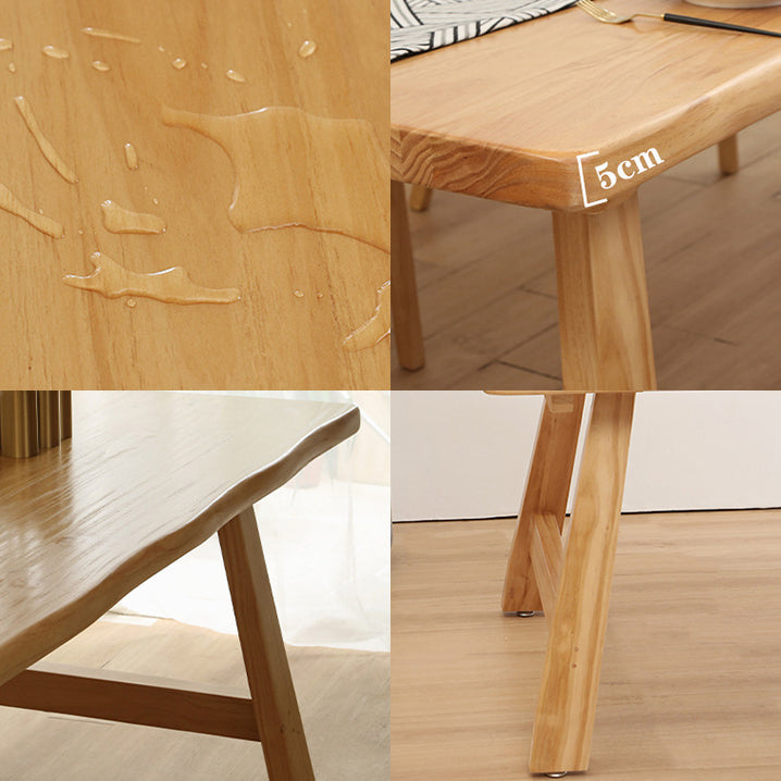 Pine Wood Dining Table Contemporary Rectangle Table with Sled Base