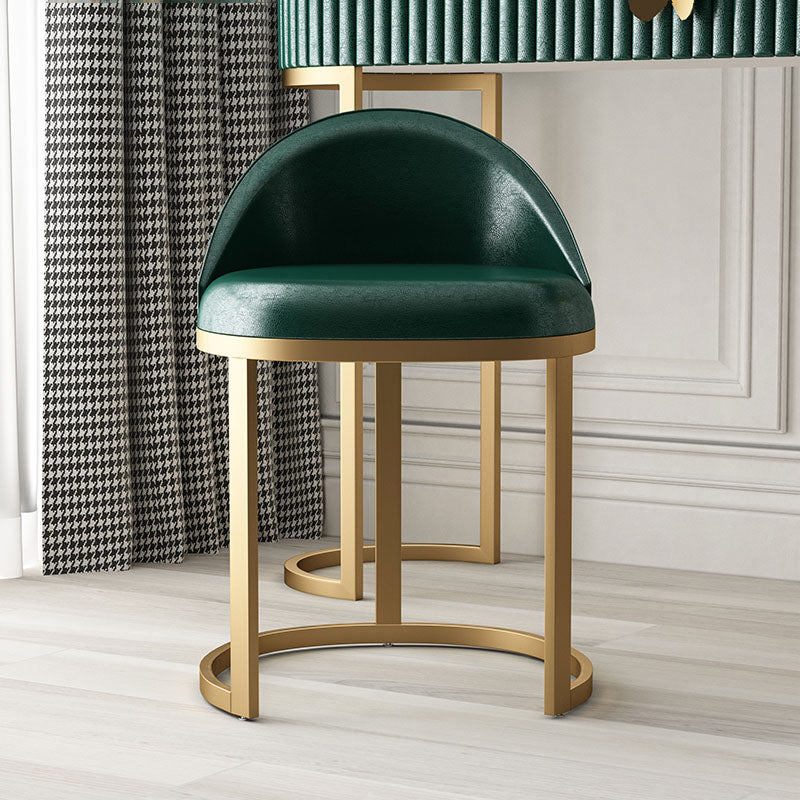 Glam Metal Dining Room Chair Upholstered Armless Dining Chairs for Home Use