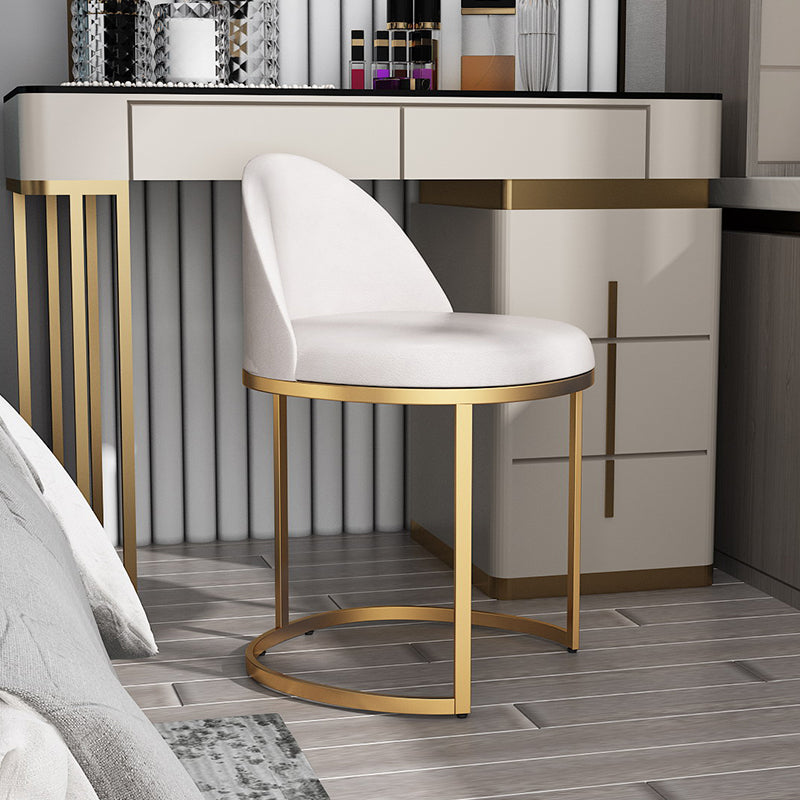 Glam Metal Dining Room Chair Upholstered Armless Dining Chair for Restaurant Use