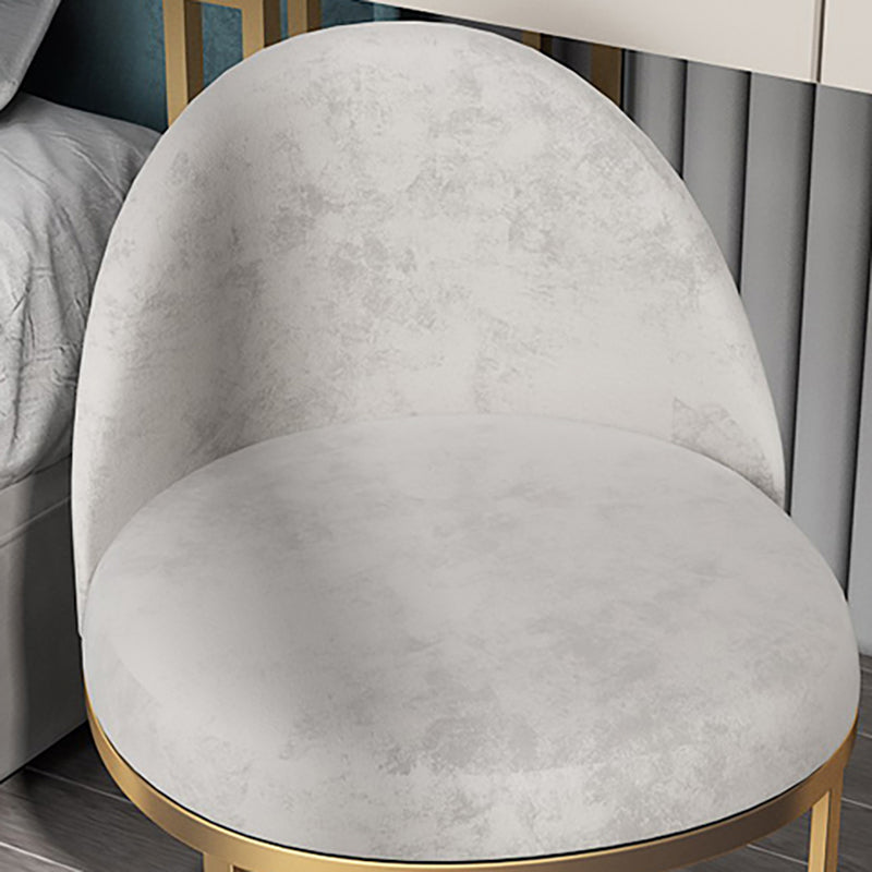 Glam Metal Dining Room Chair Upholstered Armless Dining Chair for Restaurant Use