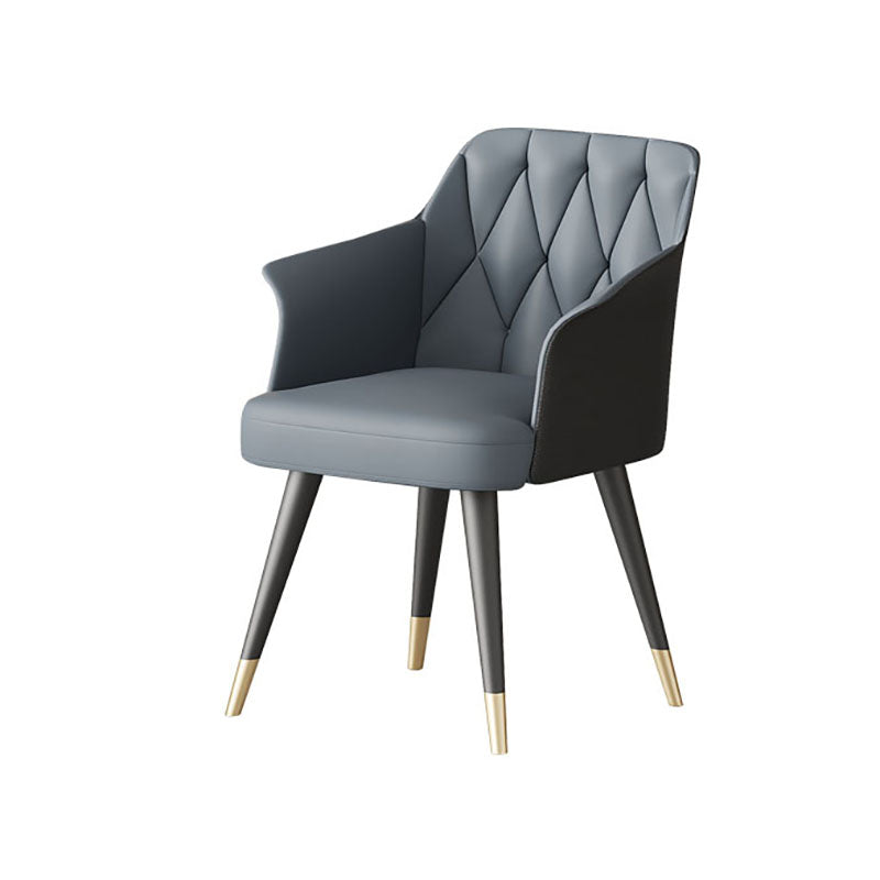 Glam Metal Dining Arm Chair Upholstered Side Chair for Home Use