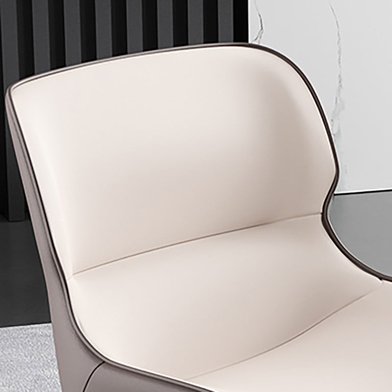 Arm Wingback Parsons Chair Industrial Style Faux Leather Dining Chairs