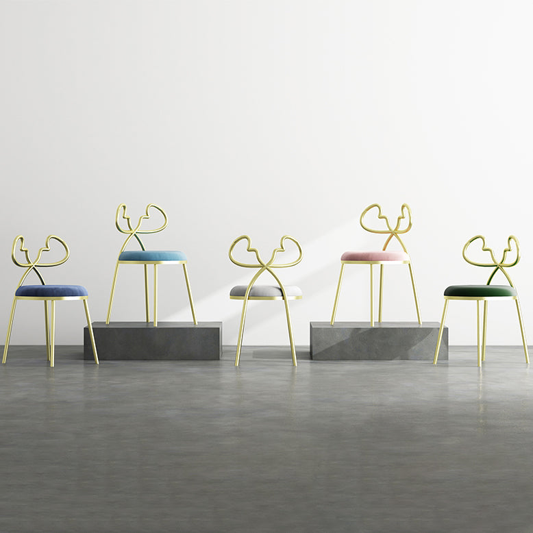 Fabric Dining Side Chair Nordic Design Armless Open Back Dining Chairs