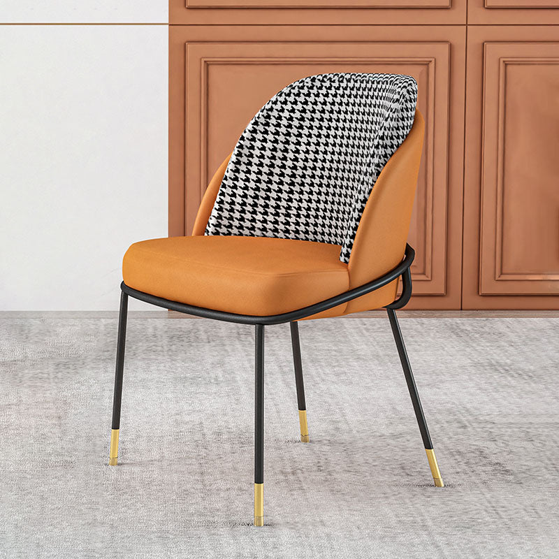 Upholstered Side Chair Scandinavian Design Armless Solid Back Chair for Home