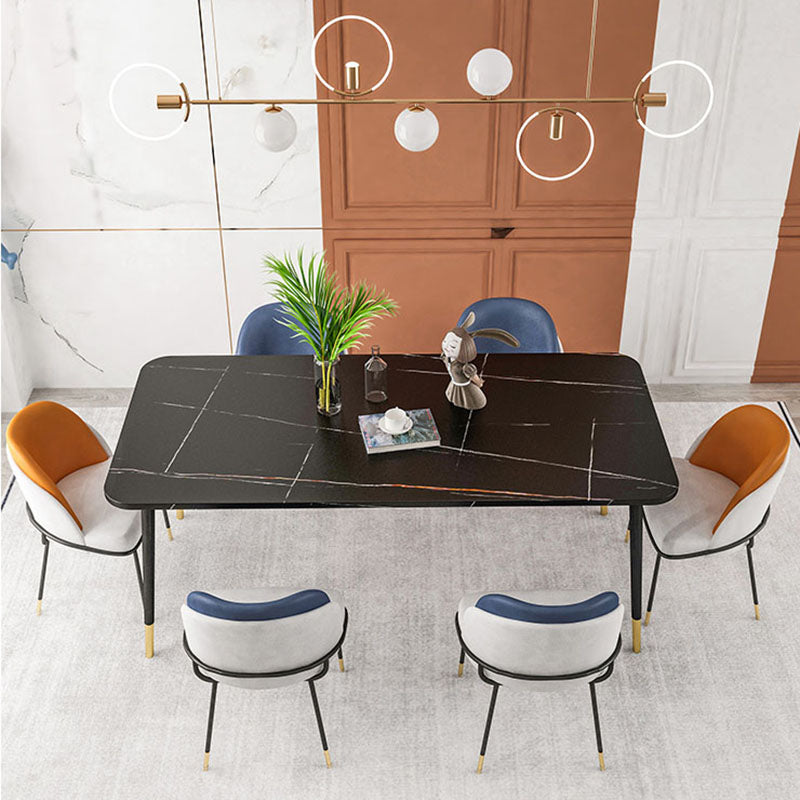 Upholstered Side Chair Scandinavian Design Armless Solid Back Chair for Home