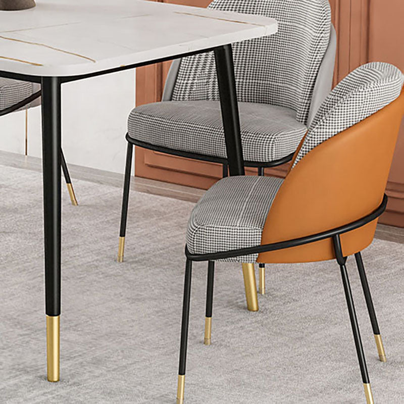 Upholstered Side Chair Scandinavian Design Armless Solid Back Chair for Home