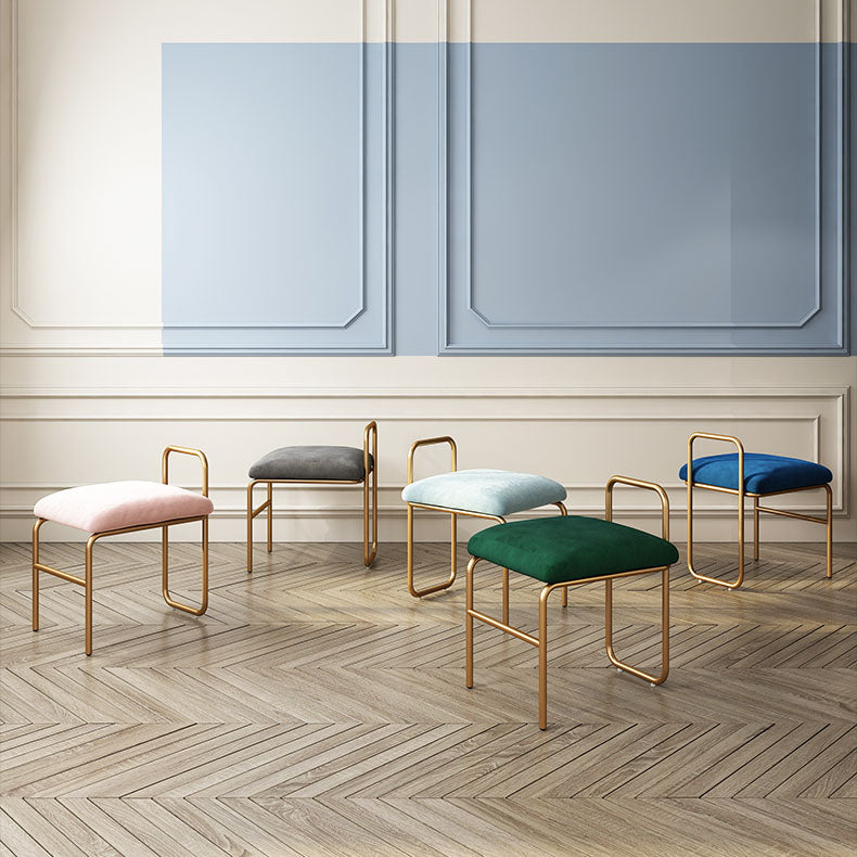 Glam Velvet Armless Dining Chairs Metal Dining Chairs for Home Use