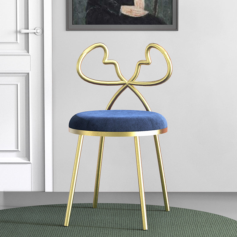 Velvet Armless Dining Chairs Nordic Design Open Back Dining Side Chair