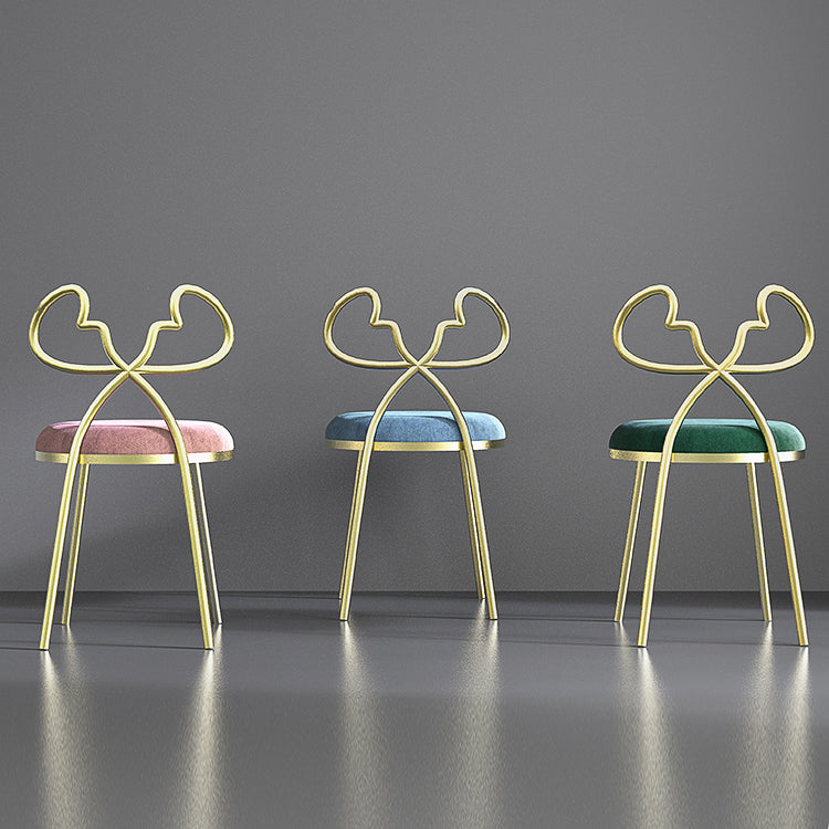 Velvet Armless Dining Chairs Nordic Design Open Back Dining Side Chair