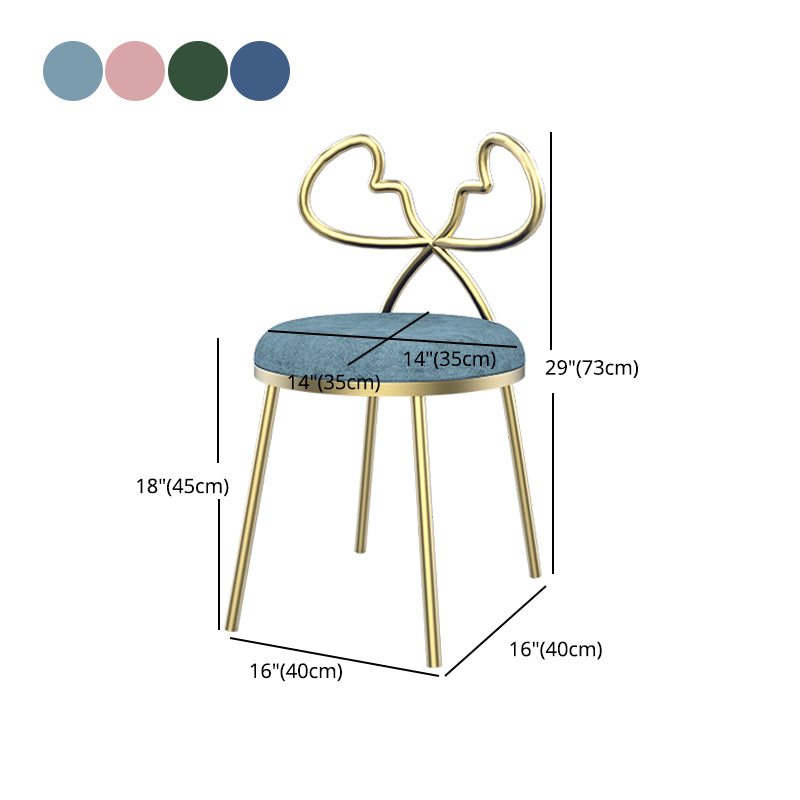 Velvet Armless Dining Chairs Nordic Design Open Back Dining Side Chair