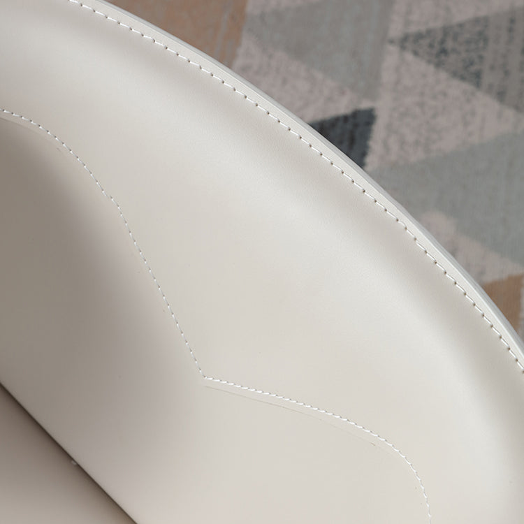 Contemporary Leather Dining Chair Armless Wingback Side Chair for Home Use