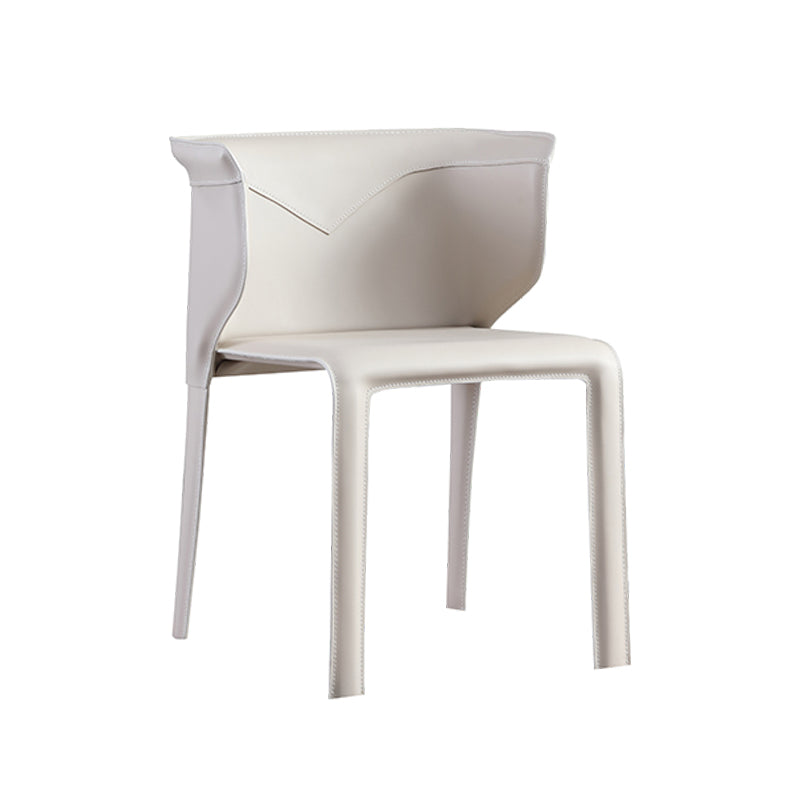 Contemporary Leather Dining Chair Armless Wingback Side Chair for Home Use