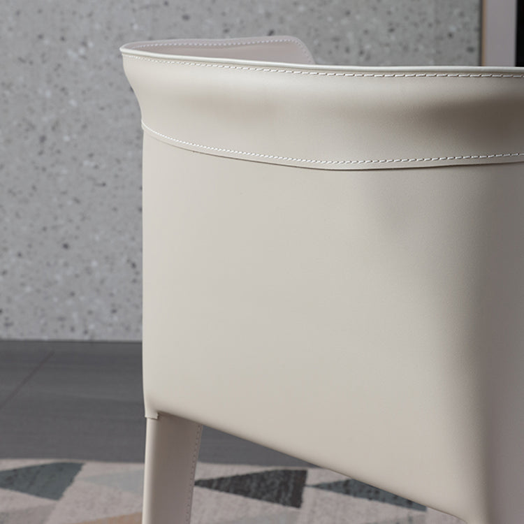 Contemporary Leather Dining Chair Armless Wingback Side Chair for Home Use