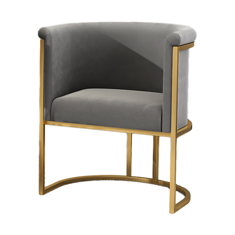 Scandinavian Luxury Fabric Dining Chair Armless Solid Back Chair