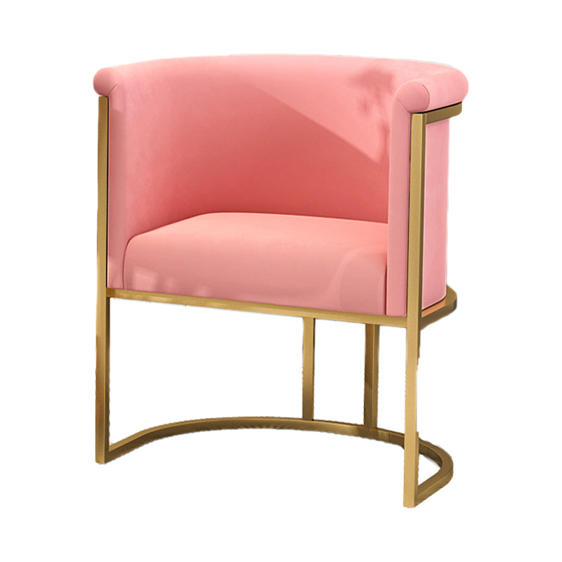 Scandinavian Luxury Fabric Dining Chair Armless Solid Back Chair