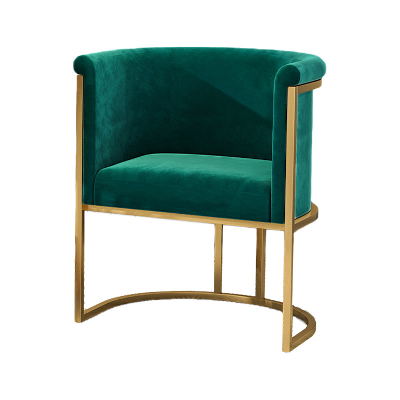 Scandinavian Luxury Fabric Dining Chair Armless Solid Back Chair