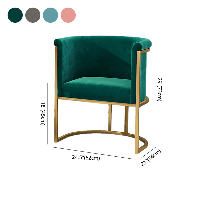 Scandinavian Luxury Fabric Dining Chair Armless Solid Back Chair