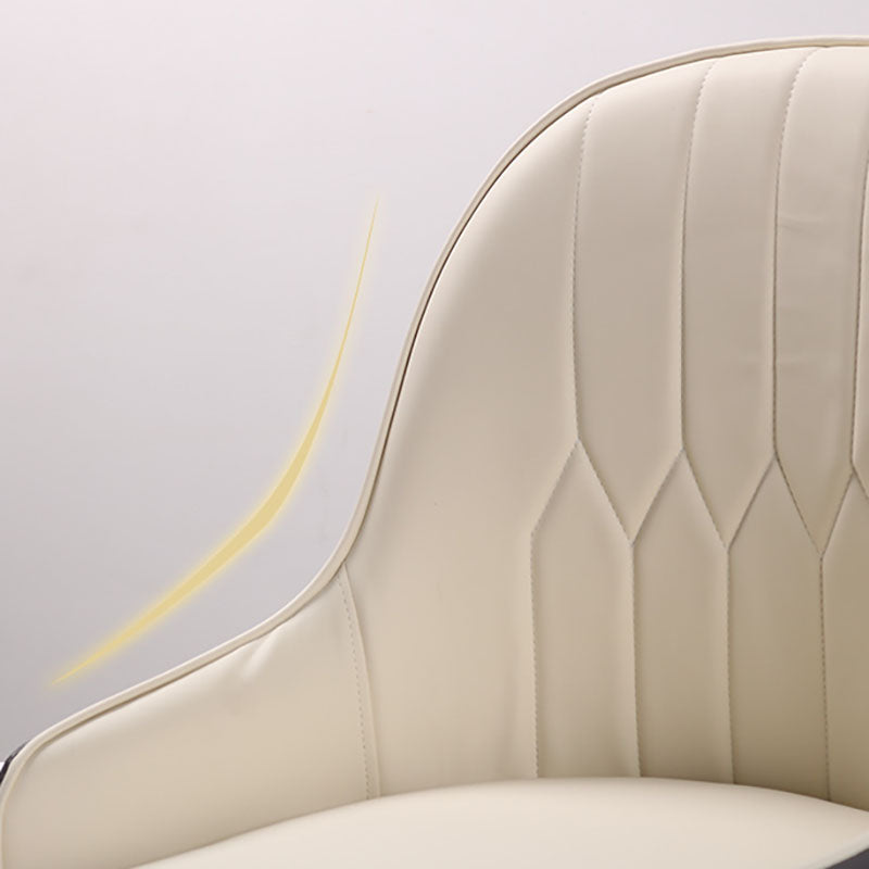 Leather Dining Chairs Scandinavian Arm Solid Back Dining Side Chair