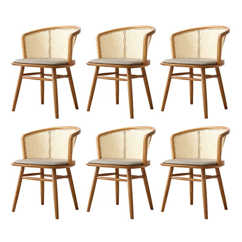 Traditional Style Dining Chair Solid Wood Cane Back Dining Armchair