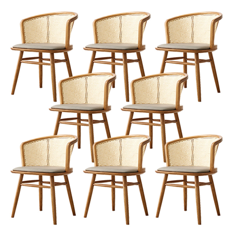 Traditional Style Dining Chair Solid Wood Cane Back Dining Armchair