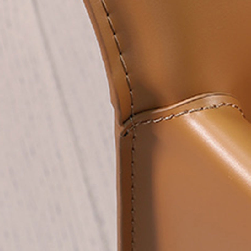 Matte Finish Dining Arm Chair with Leather Legs Metal Modern Dining Side Chair