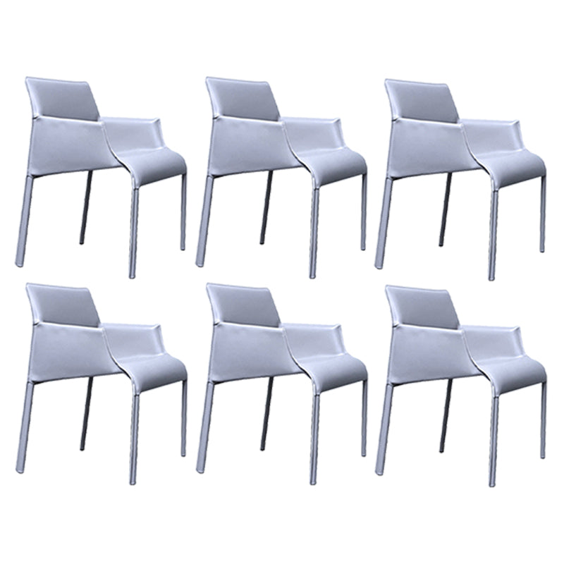 Contemporary Faux Leather Guest Chair Upholstered Dining Arm Chair