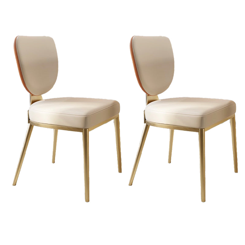 Stainless Steel Legs Dining Chairs Armless Open Back Side Chair