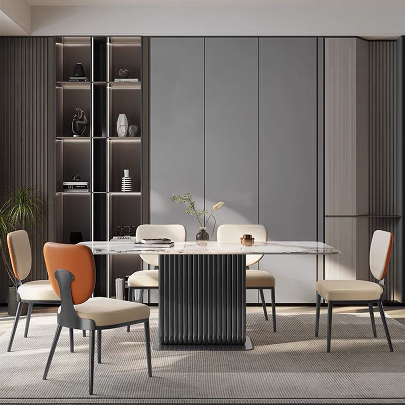 Stainless Steel Legs Dining Chairs Armless Open Back Side Chair