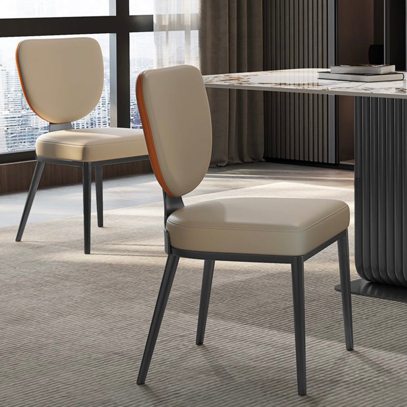 Stainless Steel Legs Dining Chairs Armless Open Back Side Chair
