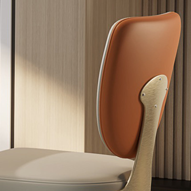 Stainless Steel Legs Dining Chairs Armless Open Back Side Chair