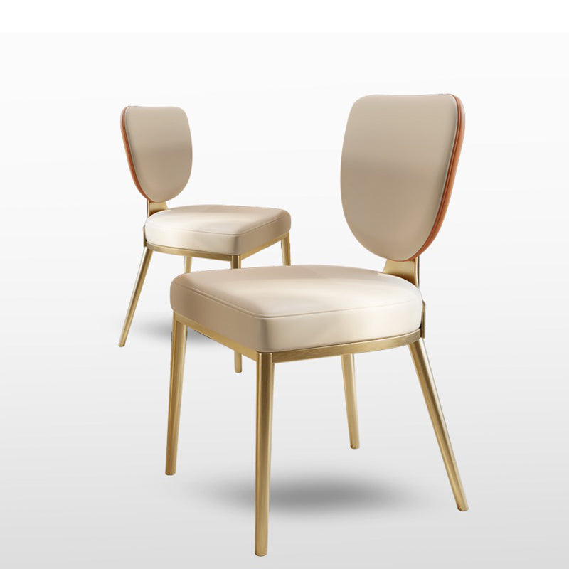 Stainless Steel Legs Dining Chairs Armless Open Back Side Chair